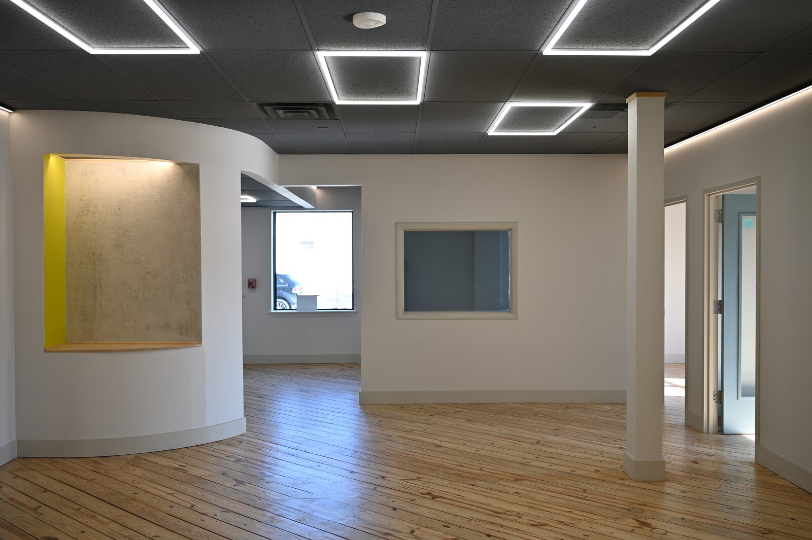 Maple Avenue interior with curved feature wall